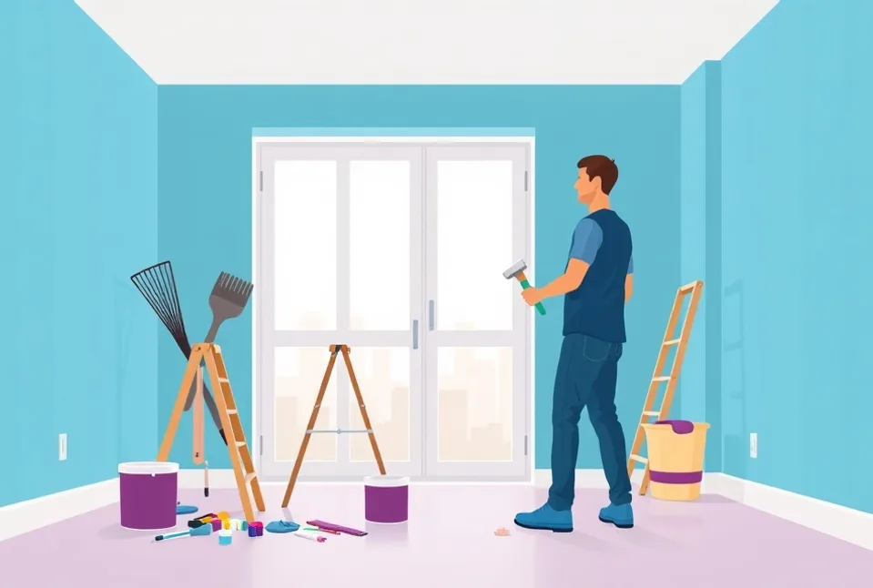 Intérieur rénové après travaux de peinture à Martigues